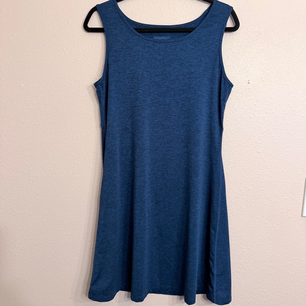 Patagonia Kamala Dress Blue Heather Crossover Back Sleeveless 59035 Medium